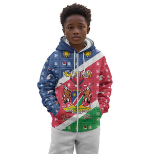 Afro Namibia Kid Hoodie Coat Of Arms Christmas Style