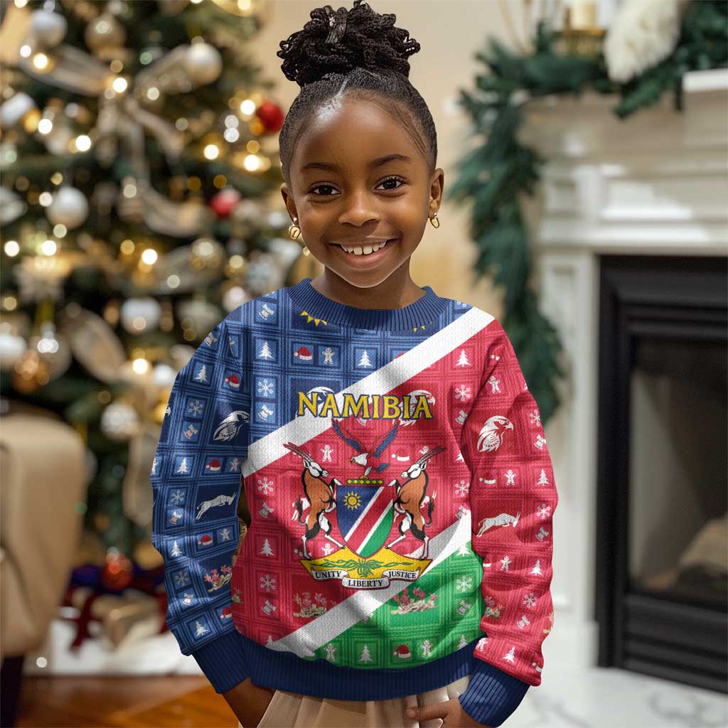 Afro Namibia Kid Ugly Christmas Sweater Coat Of Arms Christmas Style