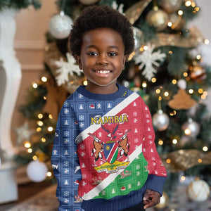 Afro Namibia Kid Ugly Christmas Sweater Coat Of Arms Christmas Style