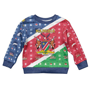 Afro Namibia Kid Ugly Christmas Sweater Coat Of Arms Christmas Style