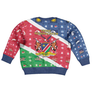 Afro Namibia Kid Ugly Christmas Sweater Coat Of Arms Christmas Style