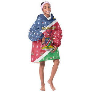 Afro Namibia Kid Wearable Blanket Hoodie Coat Of Arms Christmas Style