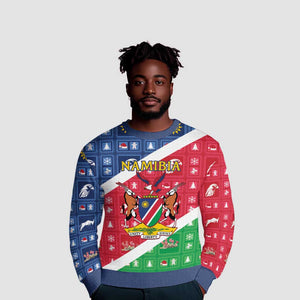 Afro Namibia Ugly Christmas Sweater Coat Of Arms Christmas Style