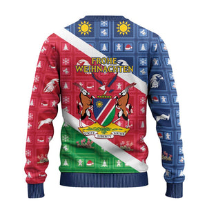 Afro Namibia Ugly Christmas Sweater Coat Of Arms Christmas Style