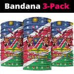 Afro Namibia Neck Gaiter Coat Of Arms Christmas Style LT15