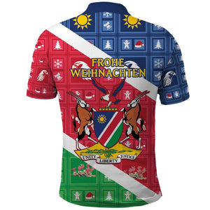 Afro Namibia Polo Shirt Coat Of Arms Christmas Style