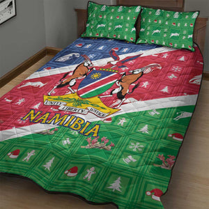 Afro Namibia Quilt Bed Set Coat Of Arms Christmas Style