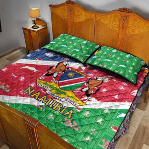 Afro Namibia Quilt Bed Set Coat Of Arms Christmas Style