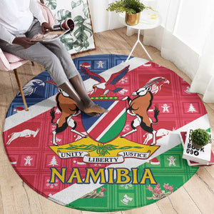 Afro Namibia Round Carpet Coat Of Arms Christmas Style