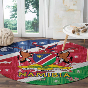 Afro Namibia Round Carpet Coat Of Arms Christmas Style