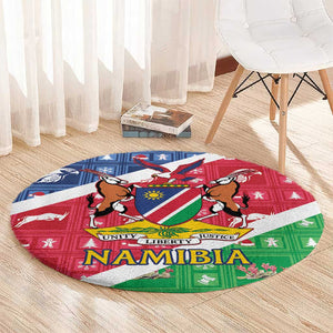 Afro Namibia Round Carpet Coat Of Arms Christmas Style