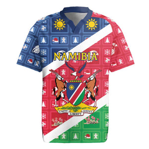 Afro Namibia Rugby Jersey Coat Of Arms Christmas Style