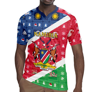 Afro Namibia Rugby Jersey Coat Of Arms Christmas Style