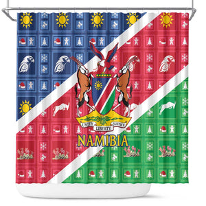 Afro Namibia Shower Curtain Coat Of Arms Christmas Style