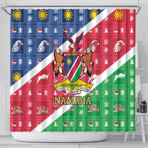 Afro Namibia Shower Curtain Coat Of Arms Christmas Style