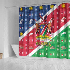 Afro Namibia Shower Curtain Coat Of Arms Christmas Style