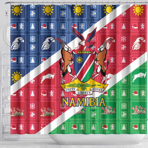 Afro Namibia Shower Curtain Coat Of Arms Christmas Style