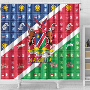 Afro Namibia Shower Curtain Coat Of Arms Christmas Style