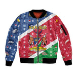 Afro Namibia Sleeve Zip Bomber Jacket Coat Of Arms Christmas Style