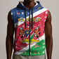 Afro Namibia Sleeveless Zip Hoodie Coat Of Arms Christmas Style - African Pride