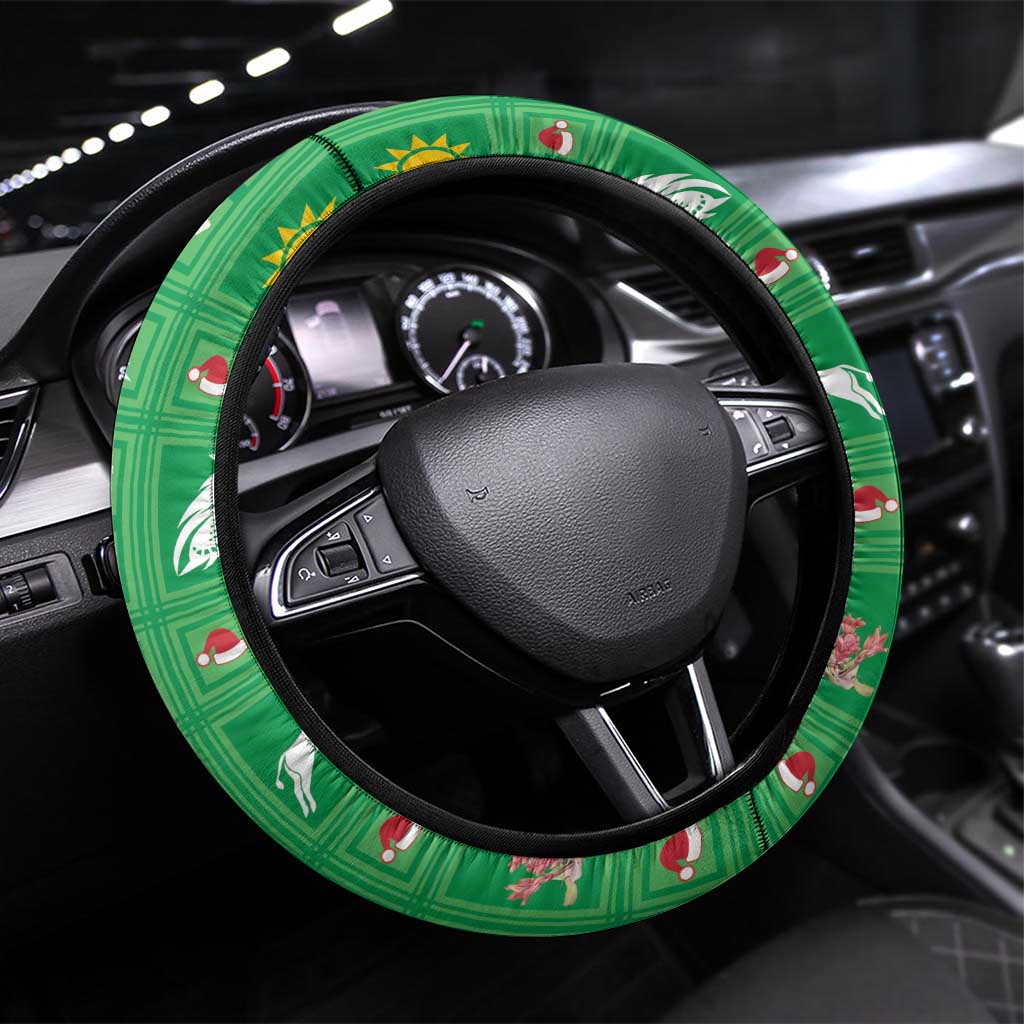 Afro Namibia Steering Wheel Cover Coat Of Arms Christmas Style