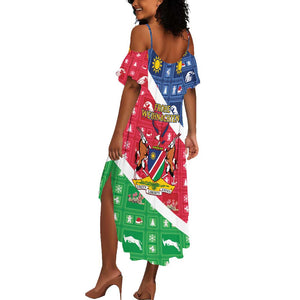 Afro Namibia Summer Maxi Dress Coat Of Arms Christmas Style