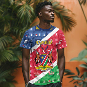 Afro Namibia T shirt Coat Of Arms Christmas Style