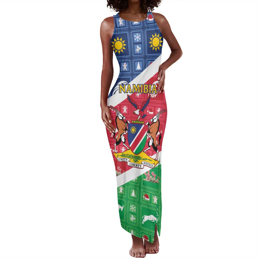 Afro Namibia Tank Maxi Dress Coat Of Arms Christmas Style