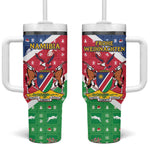 Afro Namibia Tumbler With Handle Coat Of Arms Christmas Style