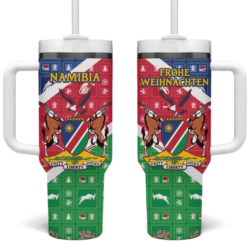 Afro Namibia Tumbler With Handle Coat Of Arms Christmas Style