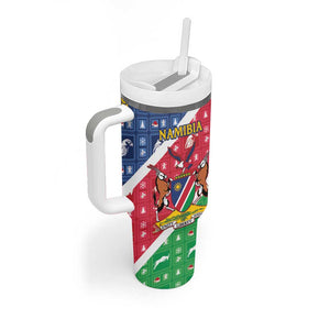 Afro Namibia Tumbler With Handle Coat Of Arms Christmas Style