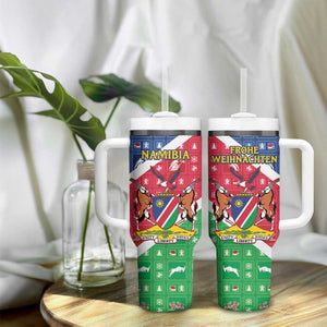 Afro Namibia Tumbler With Handle Coat Of Arms Christmas Style