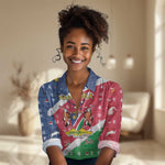 Afro Namibia Women Casual Shirt Coat Of Arms Christmas Style LT15
