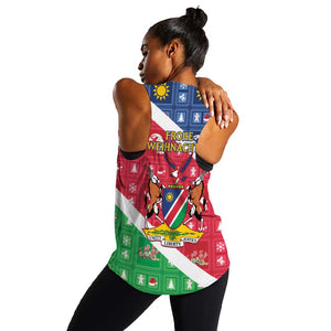 Afro Namibia Women Racerback Tank Coat Of Arms Christmas Style