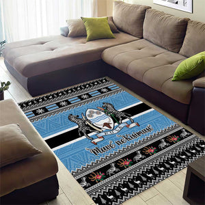 Afro Botswana Christmas Area Rug Coat Of Arms - African Pattern