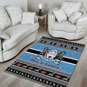 Afro Botswana Christmas Area Rug Coat Of Arms - African Pattern