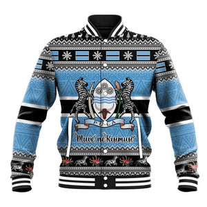 Afro Botswana Christmas Baseball Jacket Coat Of Arms - African Pattern