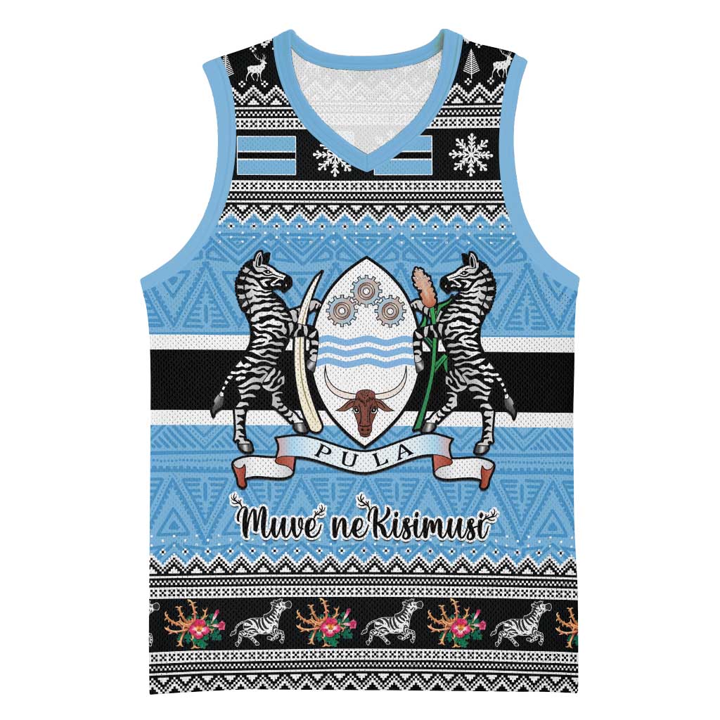 Afro Botswana Christmas Basketball Jersey Coat Of Arms - African Pattern LT15