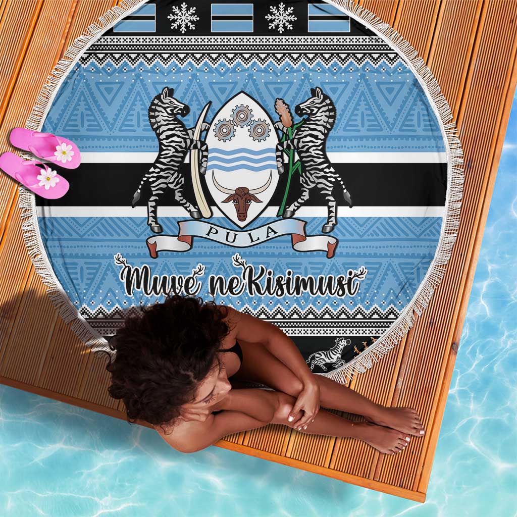 Afro Botswana Christmas Beach Blanket Coat Of Arms - African Pattern