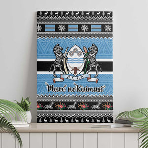 Afro Botswana Christmas Canvas Wall Art Coat Of Arms - African Pattern