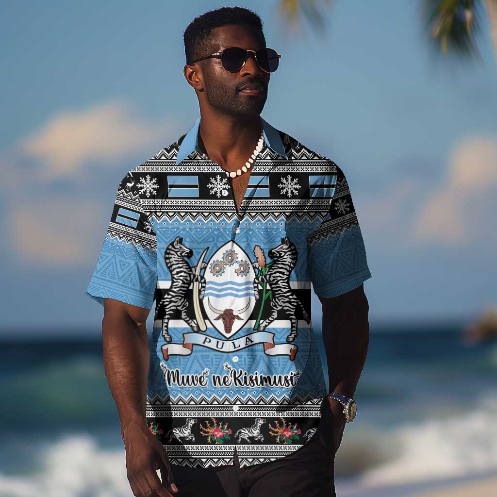 Afro Botswana Christmas Hawaiian Shirt Coat Of Arms - African Pattern