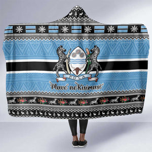 Afro Botswana Christmas Hooded Blanket Coat Of Arms - African Pattern