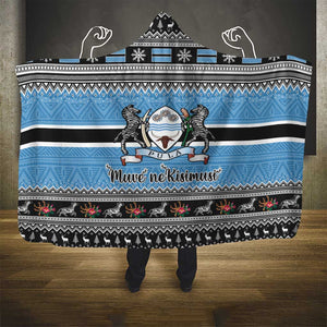 Afro Botswana Christmas Hooded Blanket Coat Of Arms - African Pattern