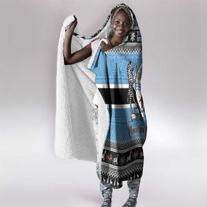 Afro Botswana Christmas Hooded Blanket Coat Of Arms - African Pattern