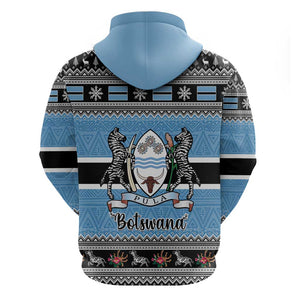 Afro Botswana Christmas Hoodie Coat Of Arms - African Pattern