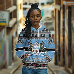 Afro Botswana Christmas Hoodie Coat Of Arms - African Pattern