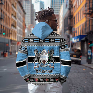 Afro Botswana Christmas Hoodie Coat Of Arms - African Pattern