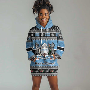 Afro Botswana Christmas Hoodie Dress Coat Of Arms - African Pattern