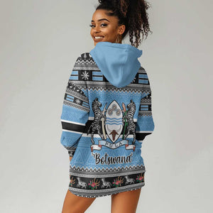 Afro Botswana Christmas Hoodie Dress Coat Of Arms - African Pattern