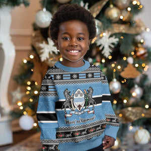 Afro Botswana Christmas Kid Ugly Christmas Sweater Coat Of Arms with African Pattern